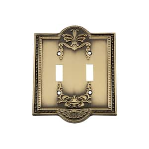 Brass 2-Gang Toggle Wall Plate (1-Pack)