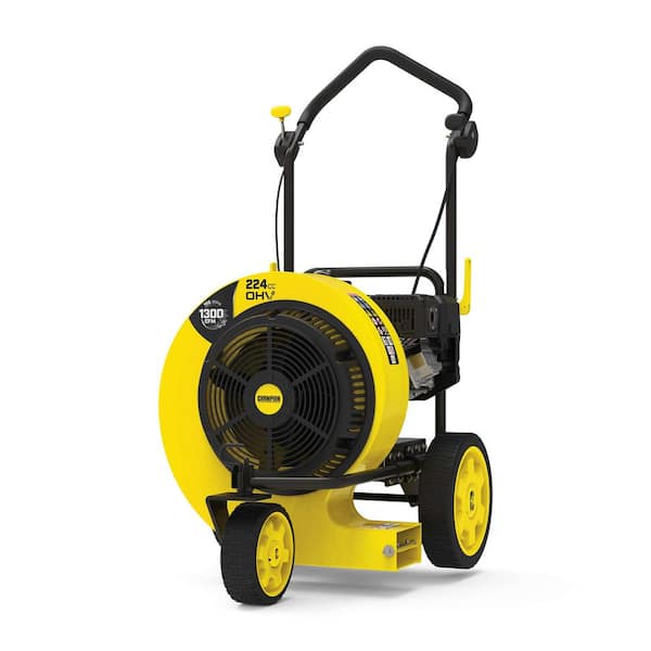 160 MPH 1300 CFM 224cc Walk-Behind Gas Leaf Blower With Swivel Front Wheel and 90-Degree Flow Diverter
