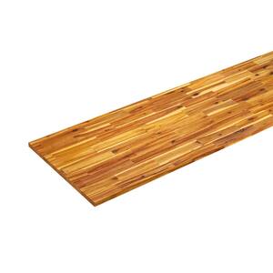8 ft. L x 25 in. D, Acacia Butcher Block Standard Countertop in Golden Teak with Square Edge