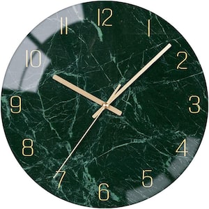Dark Green Business Glass Wall Clock