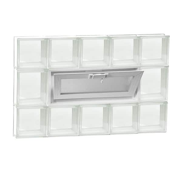 Clearly Secure 28.75 in. x 19.25 in. x 3.125 in. Frameless Vented Clear Glass Block Window