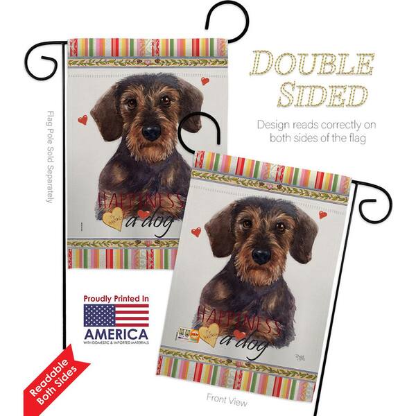 Breeze Decor 13 In X 18 5 Miniature Dachshund Happiness Dog Garden Flag Double Sided Readable Both Sides Animals Decorative Hdg160196 Bo - Miniature Dachshund Home Decor