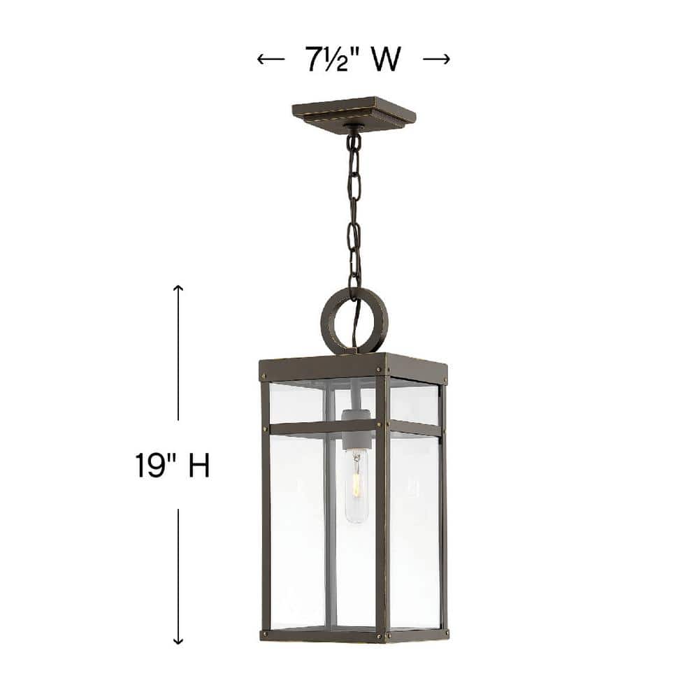 Oil Rubbed Bronze Outdoor Hanging Lantern with Clear Glass