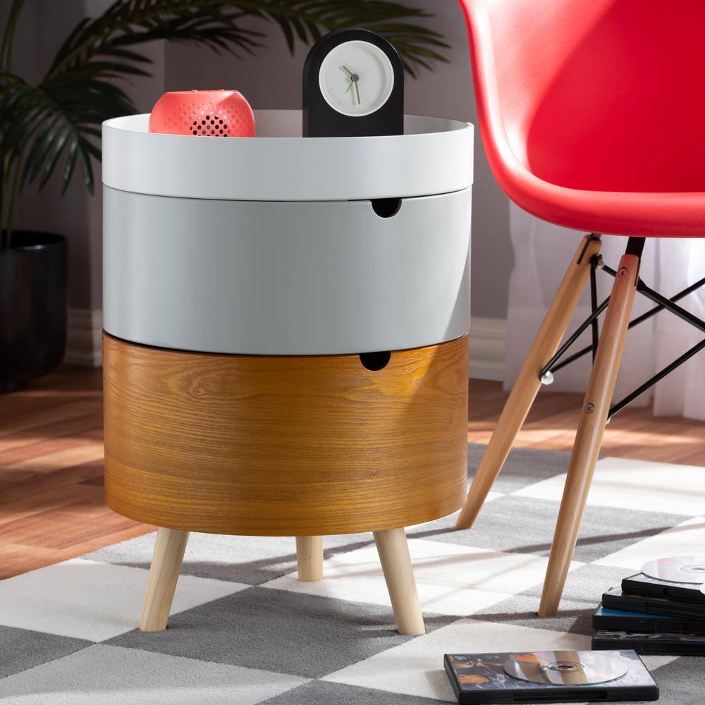 Elison Mid-Century Modern Multi-Color Stackable Wood Nightstand