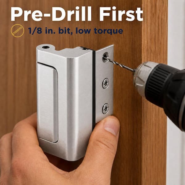 Prime-Line Door Reinforcement Lock, 3 in. Stop, Aluminum