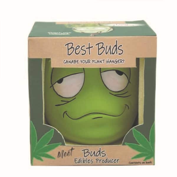Primitive Planters Ceramic Best Buds Pot Gift Box with Hemp Jute Hanger - Bud