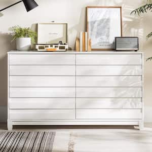 Modern 58 in. White 6-DrawerPanel Dresser