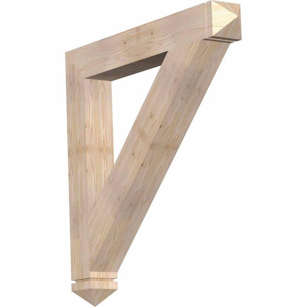 Ekena Millwork 5.5 in. x 44 in. x 44 in. Douglas Fir Traditional Arts and Crafts Smooth Bracket