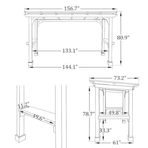 13 ft. W x 6 ft. D Wooden Grill Gazebo Outdoor with Steel Roof