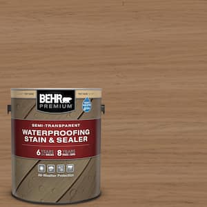 1 gal. #ST-158 Golden Beige Semi-Transparent Waterproofing Exterior Wood Stain and Sealer