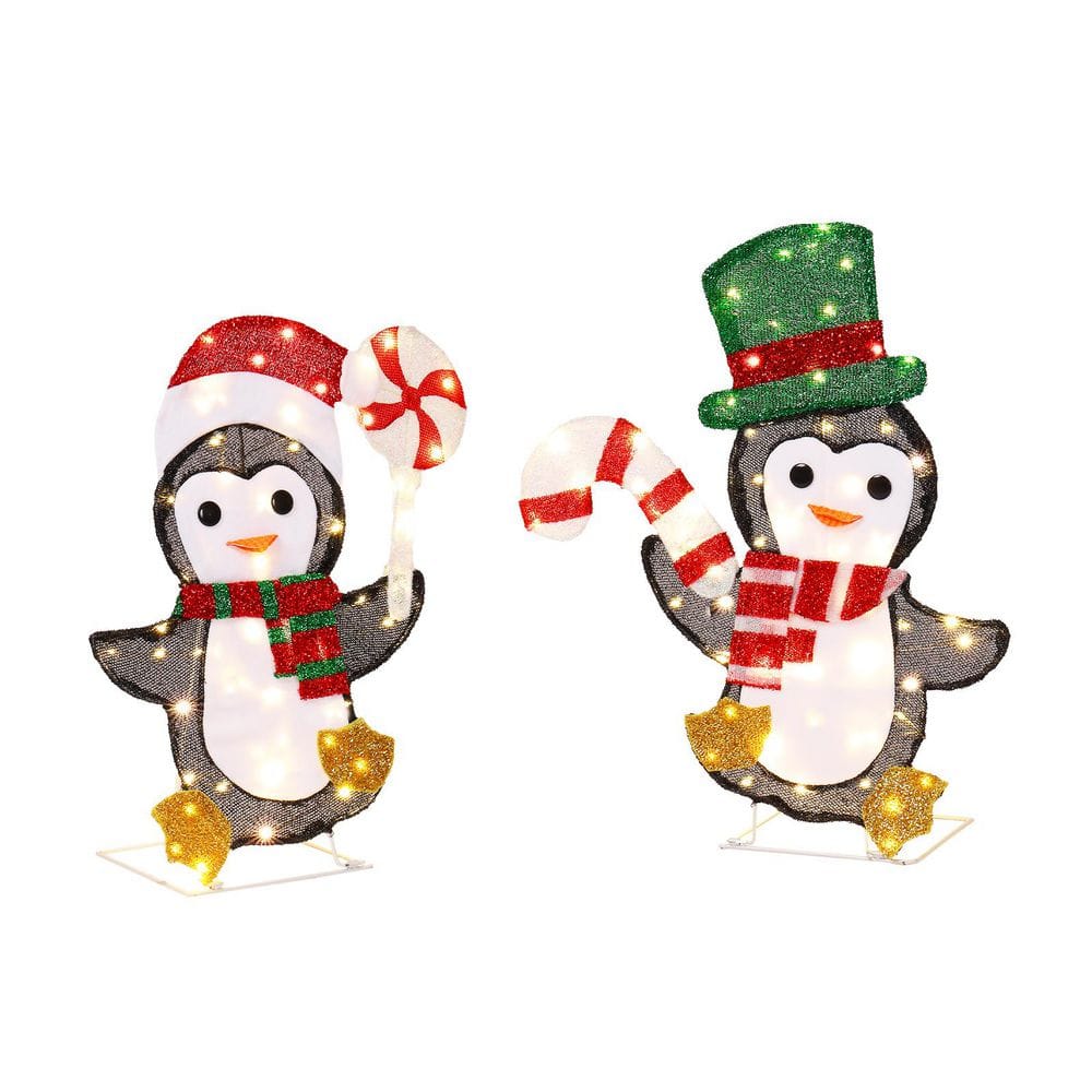 2PCS 24 in. Pre-lit Penguin 2D Christmas Decoration price history on PriceWatchPro