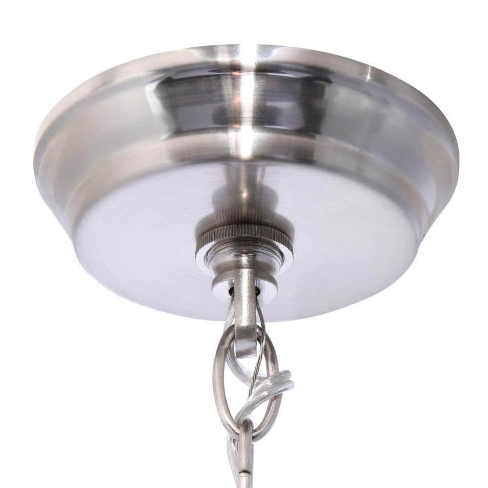 Brushed Nickel Alabaster Glass 18" Pendant Light
