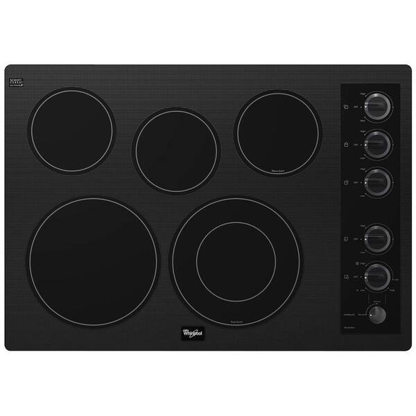 Whirlpool Gold 30 in. Radiant Electric Cooktop in Black with 5 Elements including AccuSimmer Element