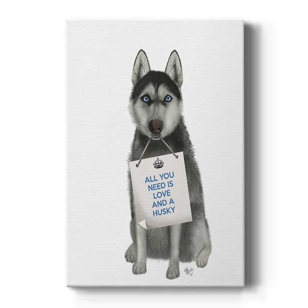 Wexford Home Love and Husky By Wexford Homes Unframed Giclee Home Art Print 18 in. x 12 in.