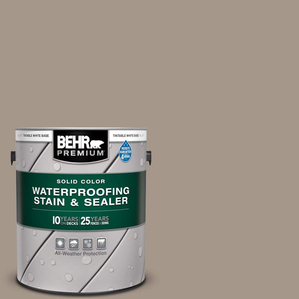 1 gal. #N220-4 Shiitake Solid Color Waterproofing Exterior Wood Stain and Sealer
