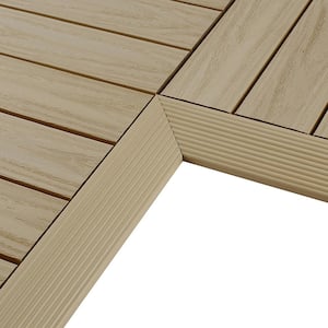 1/6 ft. x 1 ft. Quick Deck Composite Deck Tile Inside Corner Fascia in Japanese Cedar (2-Pieces/Box)