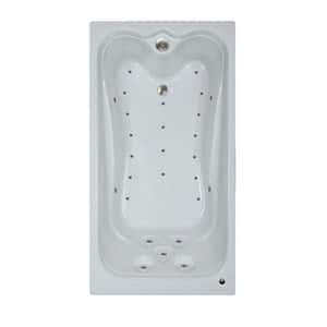 Premier 72 in. Acrylic Reversible Drain Rectangular Alcove Air Bath Bathtub in Biscuit