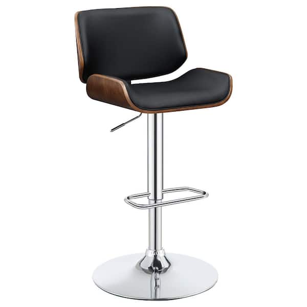 Coaster Folsom Black and Chrome Metal Adjustable Bar Stool