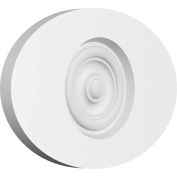 Ekena Millwork 8-in W x 5-1/4-in H x-1/2-in P Standard Dalton Bullseye Rosette with Square Edge (4-Pack)