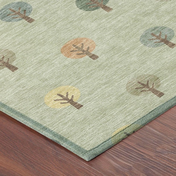 Chantille Machine Washable Indoor/Outdoor Abstract ACN2550 Celery 5 ft. x 7 ft. 6 in. Area Rug