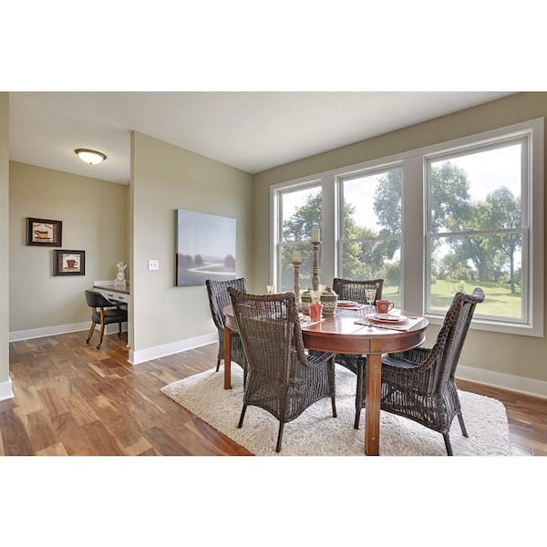 27-1/2 in. x 41-1/2 in. 200 Series White Double-Hung Clad Wood Window with White Interior, Low-E Glass & White Hardware