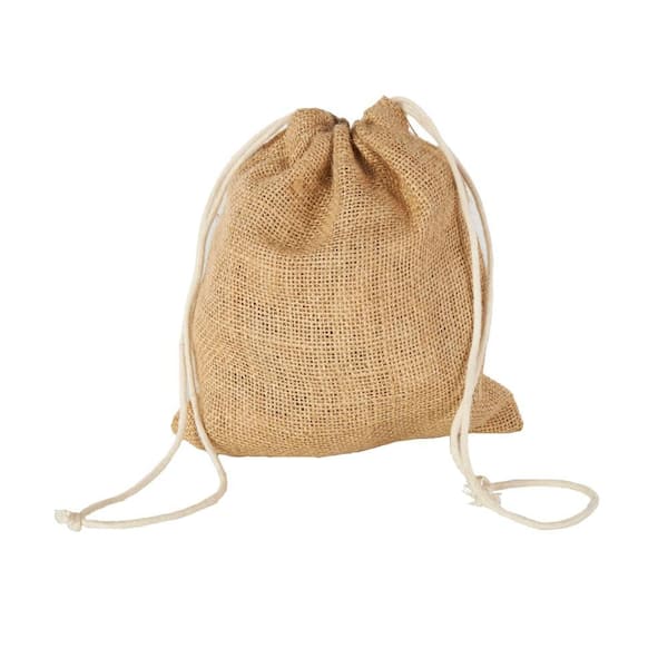 Gold Metal Vintage Rustic Bell Decorative Bells with Brown Jute Rope and Canvas Drawstring Tote (18-Pack)