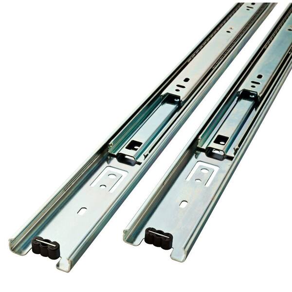 QAZ 1 Pcs Steel Drawer Slides Three Sections Ball Bearing Full Extension Glides Runners Household Supplies Home Cabinet Accessories Color : Black 