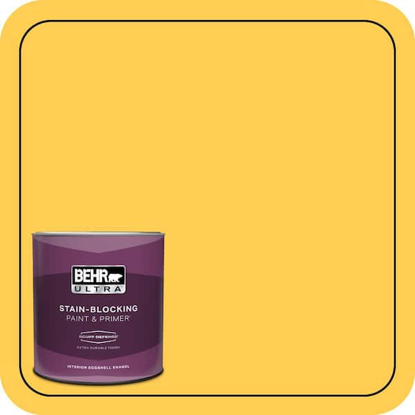 BEHR ULTRA 1 qt. #330B-6 Lemon Sorbet Extra Durable Eggshell Enamel Interior Paint & Primer