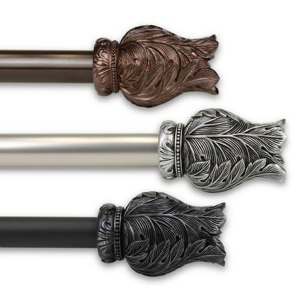 Rod Desyne Tulip 1 in. Single Curtain Rod 28 in. - 48 in. in Bronze