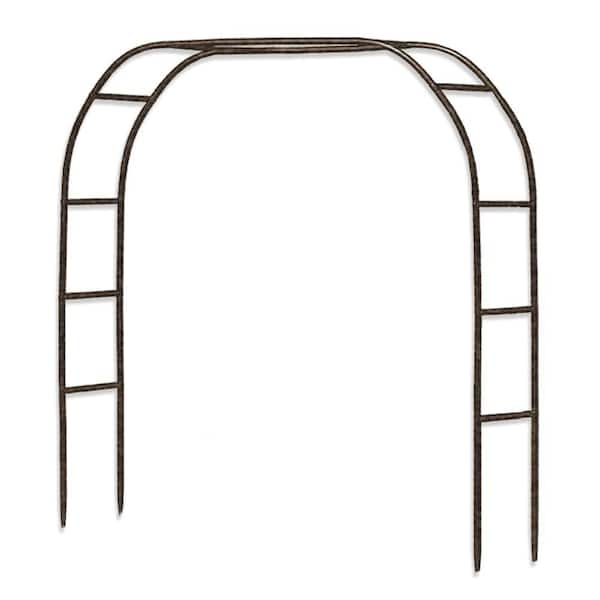 94 in. H x 66 in. W x 14 in. D Brown Metal Garden Arbor Outdoor Trellis for Plants, Weddings, Party Decoration