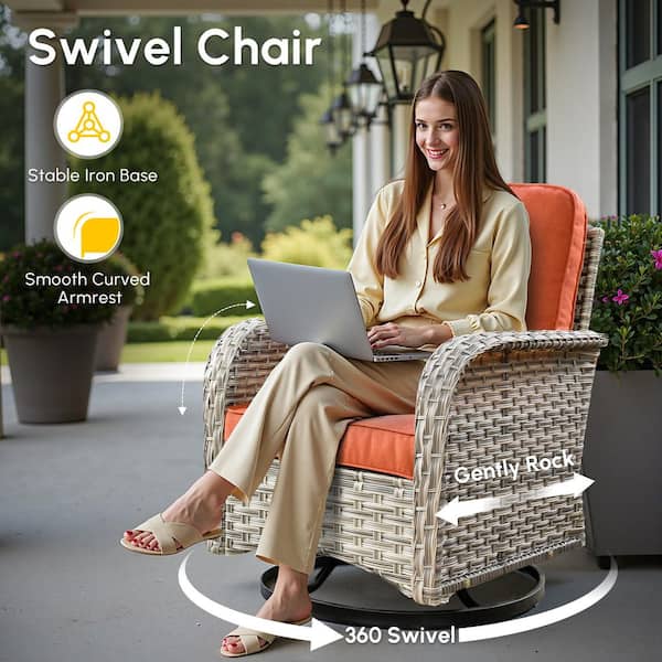 HOOOWOOO Clara 3-Piece Wicker Outdoor Patio Conversation