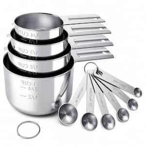 10-Piece Stainless Steel Measuring Cups and Spoons Set, Cups and Spoons,Kitchen Gadgets for Cooking and Baking