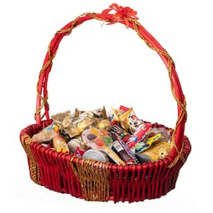 Hand Woven Wicker Storage Basket- Gift Basket for Thanksgiving, Wedding, Valentine's Day, and Birthday