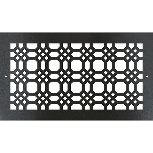 STELLAR Metal Screw-In Floor Register. Duct Opening 4x10 (Overall 6x12) - Gemstone Design