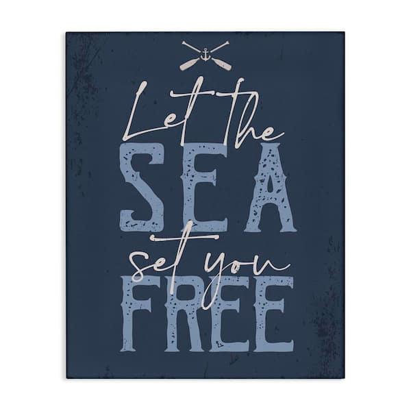 Stupell Industries Sea Set You Free by Angela Nickeas Unframed Coastal Graphic Art Print 48 in. x 36 in.