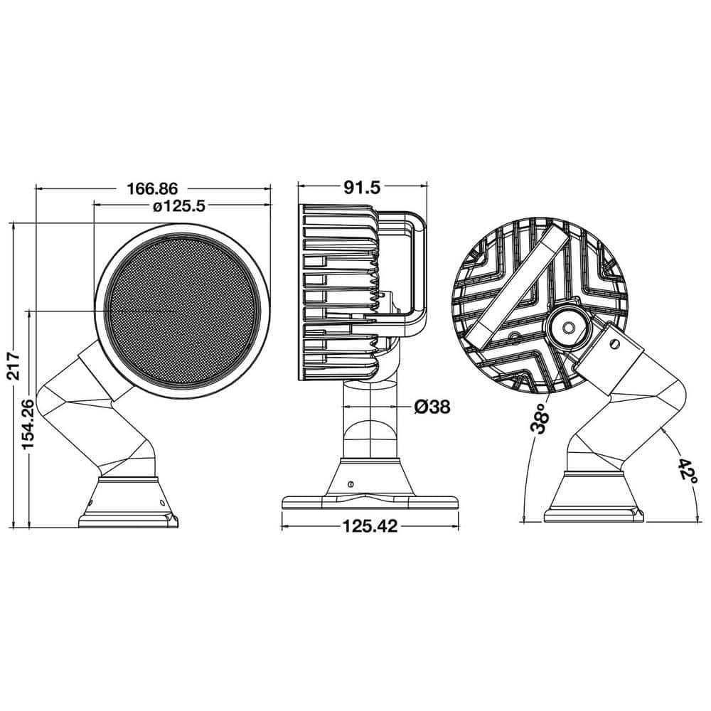 5" Black Aluminum LED Flood Light with Clear Lens