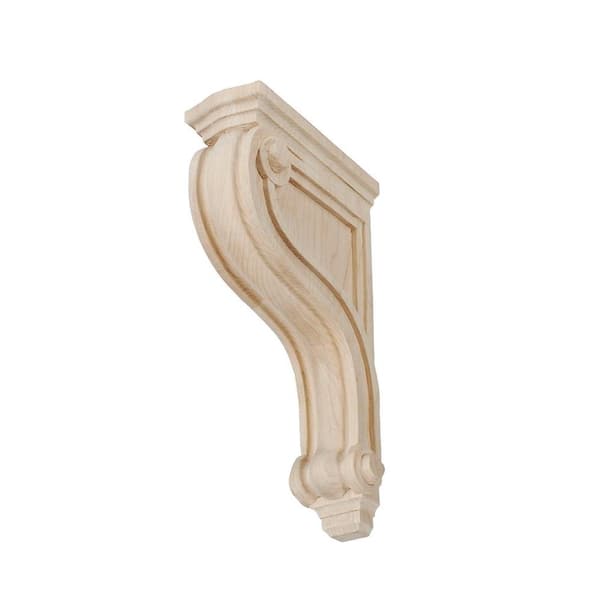 American Pro Decor 10-13/16 in. x 2-1/8 in. x 6-11/16 in. Unfinished Medium North American Solid Hard Maple Classic Plain Wood Corbel