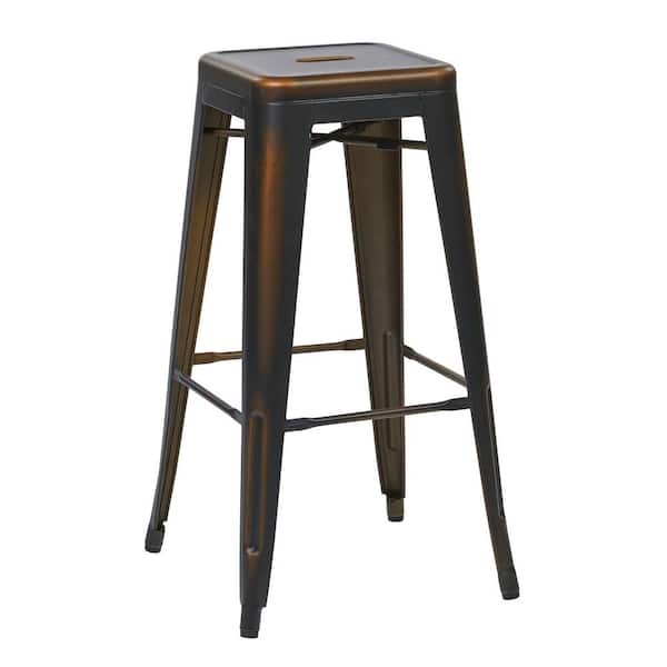 OSP Home Furnishings Bristow 26 in. Antique Copper Bar Stool (Set of 2)