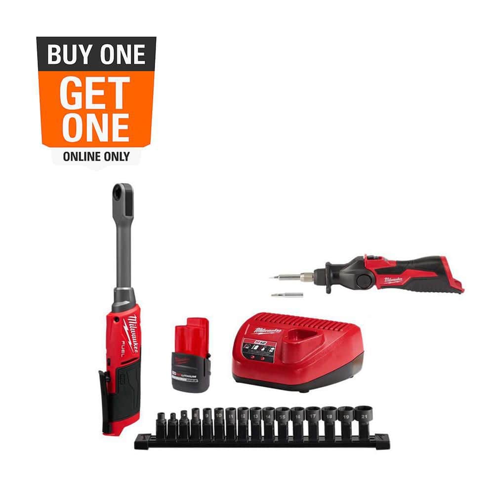 M12 FUEL INSIDER 12V Lithium-Ion Brushless 1/4-3/8 in. Extended Reach Box Cordless Ratchet Kit w/Battery &Soldering Iron price history on PriceWatchPro