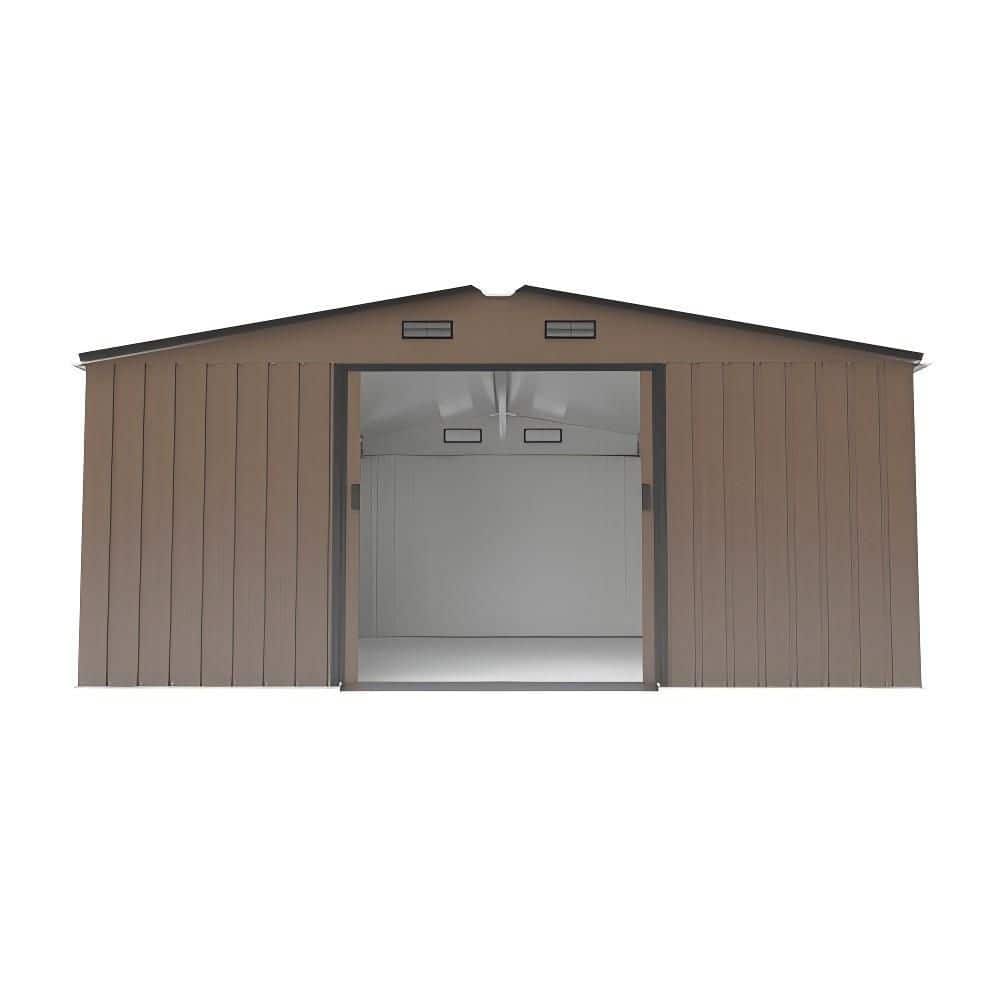 Clihome 10 ft. W x 12 ft. D Outdoor Metal Storage Shed with 2