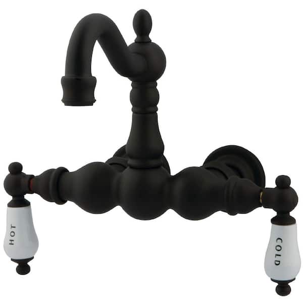 Kingston Brass Vintage 2-Handle Wall-Mount Clawfoot Tub Faucets in Oil Rubbed Bronze