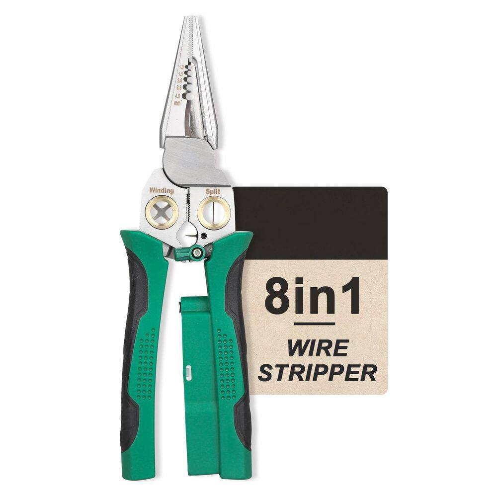 8 in 1 Wire Stripping Pliers with Built-in Voltage Tester for Cutting, Stripping, Crimping, AWG 18-6 Wires price history on PriceWatchPro