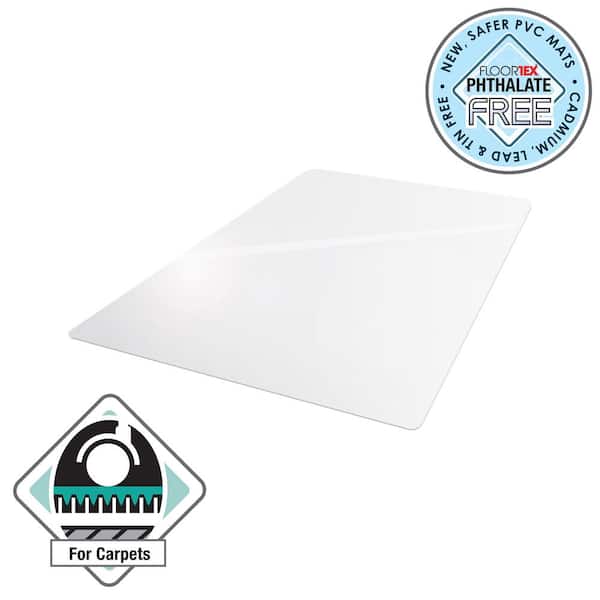 Advantagemat Clear 48 in. x 60 in. Vinyl Rectangular Indoor Chair Mat for Carpets up to 3/8 in.