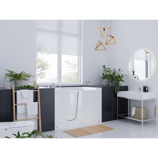 Universal Collection 36 in. L x 60 in. W Left Side Drain Air Jetted Bathtub in White with Aroma and Chroma Therapy