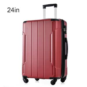 24 in. Red Hardshell Luggage Spinner Suitcase with TSA Lock Light-Weight (Single Luggage)