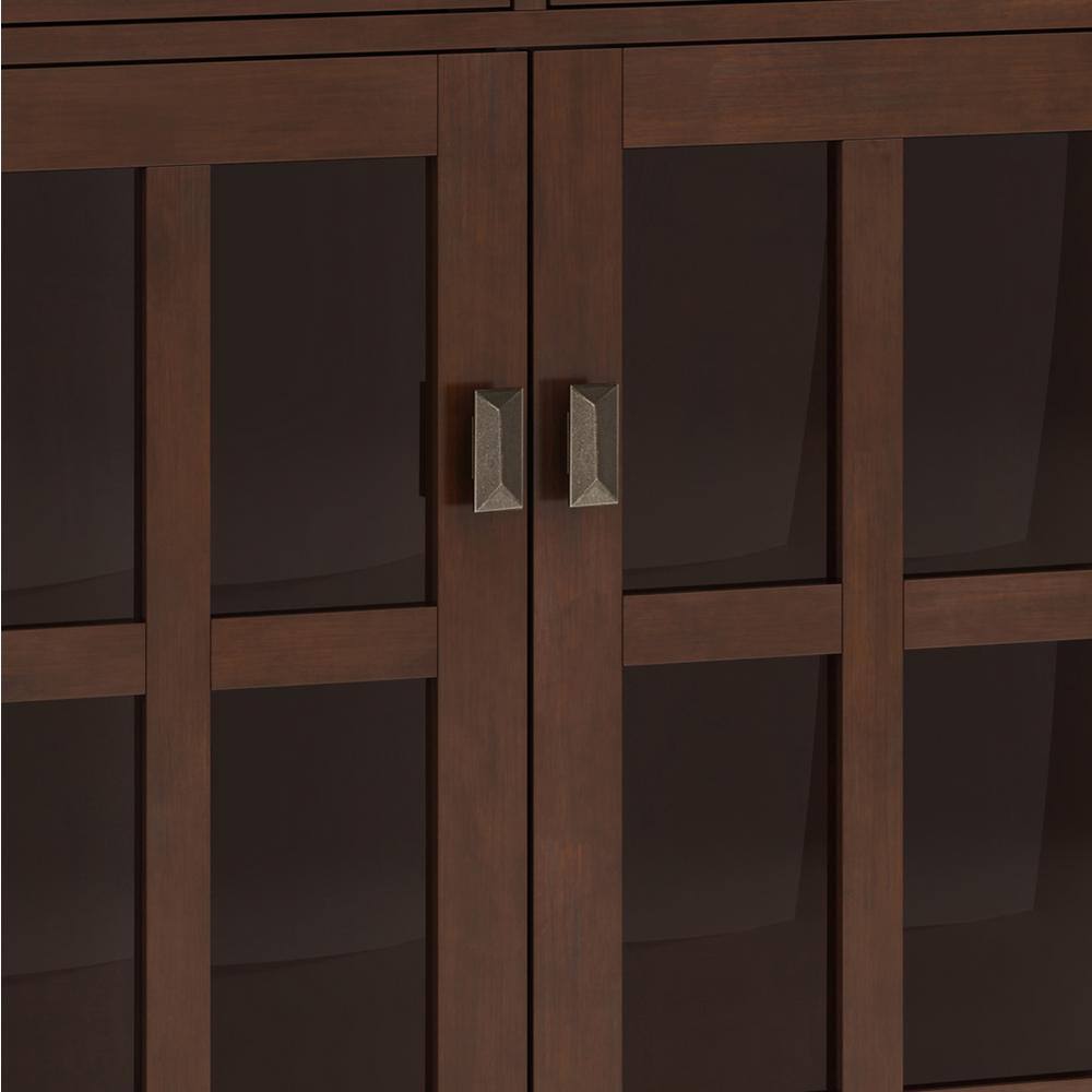 Russet Brown Solid Wood Entryway Storage Cabinet with Adjustable Shelves