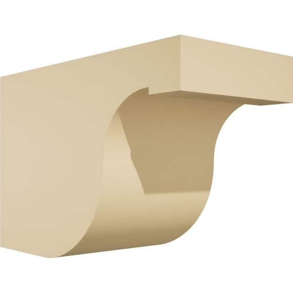 Ekena Millwork 6 in. W x 8 in. H x 12 in. L Standard Del Monte Signature Urethane Outlooker Rafter Tail, Primed Tan