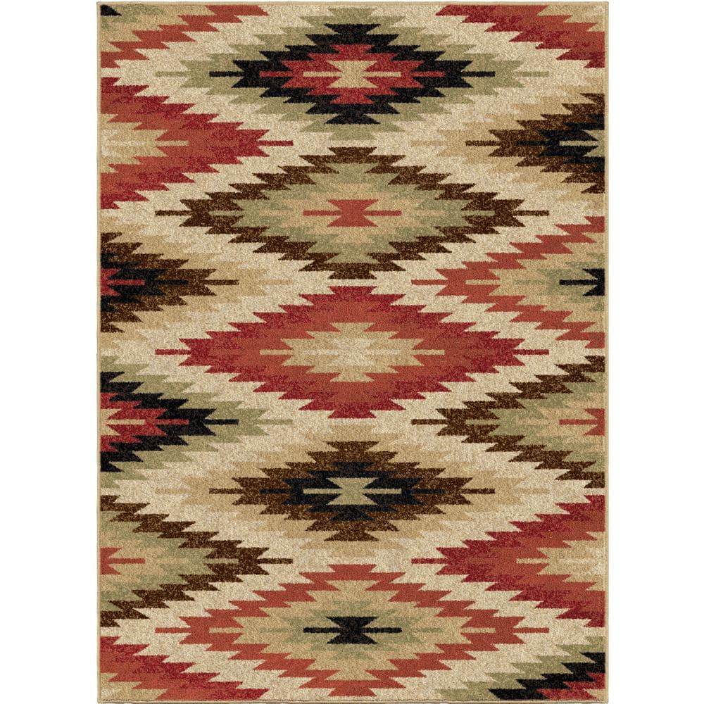 Mayberry Rug Lodge King La Cruces Multi 8 ft. x 10 ft. Southwestern ...