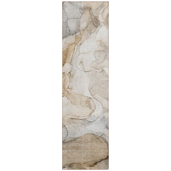 Addison Rugs Chantille ACN512 Beige 2 ft. 3 in. x 7 ft. 6 in. Machine Washable Indoor/Outdoor Geometric Runner Rug