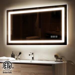 40 in. W x 24 in. H Frameless Rectangular Anti-Fog LED Light Bathroom Vanity Mirror Front Light